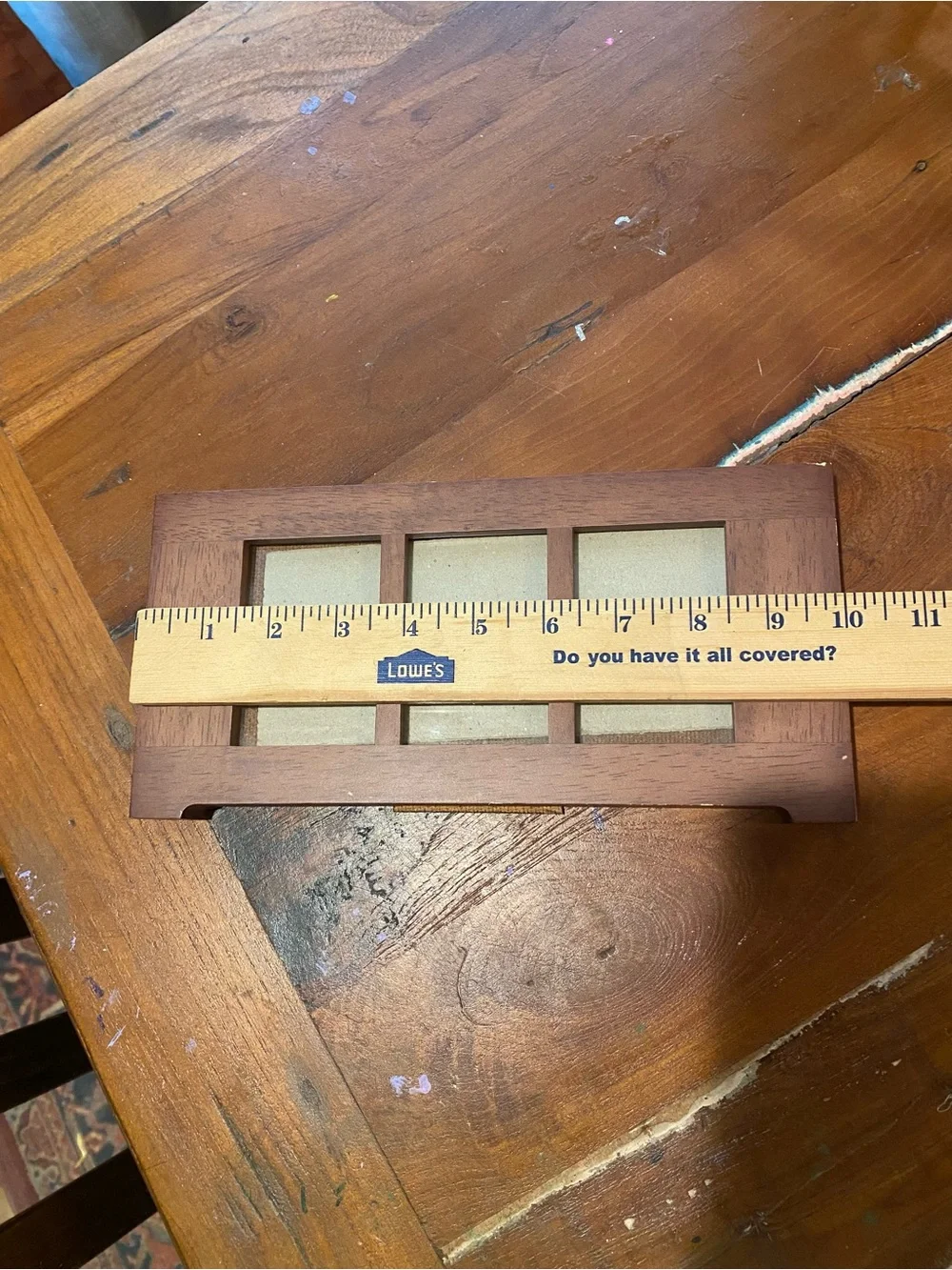 Wooden Triple Aperture Picture Frame in Brown